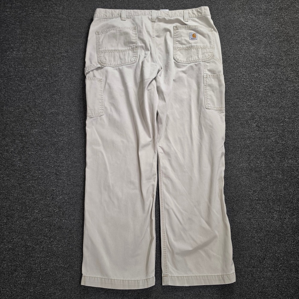Carhartt Carpenter Pants Mens 40x30 Khaki Tan Relaxed Fit B324-FDK Work Utility